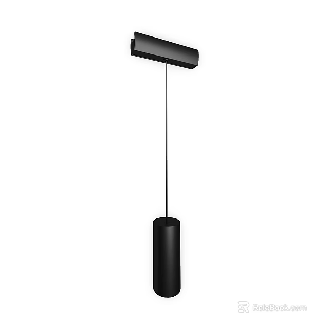 Black Modern Downlight Spotlight with Sleek Cylindrical Design for Home Interior 3d model