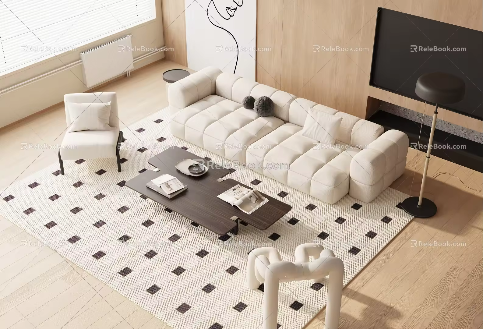 Modern sofa combination 3d model
