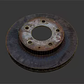 Rusty Metal Brake Disc With Circular Shape And Multiple Holes For Vehicles