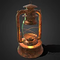Vintage Outdoor Lantern With Classic Metal Frame And Illuminated Glass Shade Design