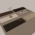 Modern Bay Window Cushion Sofa Cushion Pillow Fabric Cushion 3d model