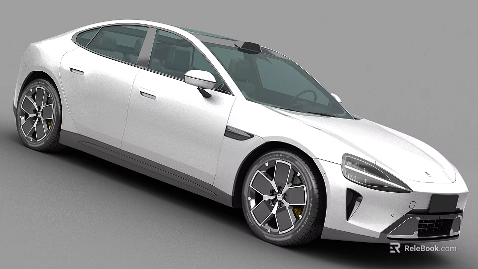 Sleek White Sedan With Modern Design Alloy Wheels And Aerodynamic Body 3d model 