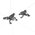 Decorative Metal Frog Figurines Pair With Detailed Features For Tabletop Decor