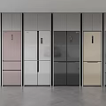 Modern Fridge Freezers With Various Colors And Styles Displayed In Kitchen Appliance Showroom