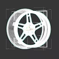 Car Wheel Alloy Rim With Silver Spokes And Black Tire Modern Design