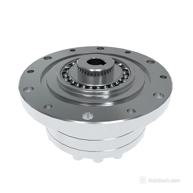 Mechanical Metal Bearing Component With Circular Structure And Multiple Holes 3d model