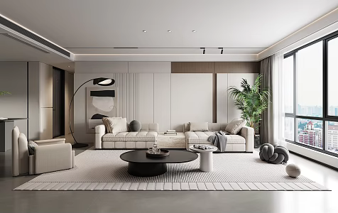 Modern Minimalist Living Room Italian Minimalist Living Room Combination Sofa Leisure Chair Lazy Sofa 3d model