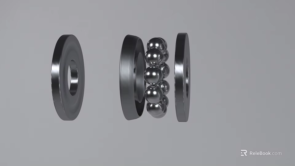 Hardware Tools Bearing Components With Steel Balls And Metal Rings 3d model 