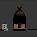 Assorted Daily Necessities Featuring Large Brown Bottle Small Bottles Cans And Boxes 3d model