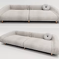 Modern double sofa multiplayer sofa 3d model