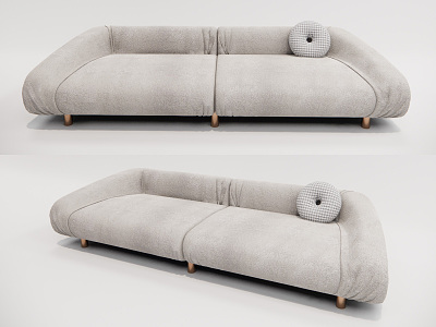 Modern double sofa multiplayer sofa 3d model