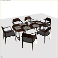 Dining table and chair combination 3d model