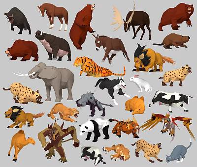 modern animal 3d model