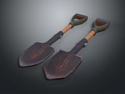 Modern spade shovel pointed spade 3d model