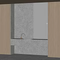 Modern Terrazzo Washbasin Vanity With Large Mirror Brass Faucet And Wall Lights