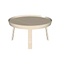 Light Colored Minimalist Round Table And Chair Set With Three Legs Design 3d model