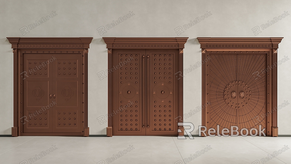 Chinese style villa entrance door villa door copper door copper door entrance door model