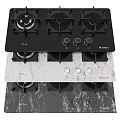 Gas Stoves With Multiple Burners In Black White And Gray Marble For Kitchen Cooking