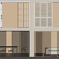 Modern Sliding Doors With Glass Panels And Different Frame Colors For Living Dining Areas