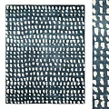 Modern Navy Blue Square Rug With White Abstract Spots For Living Room Decor