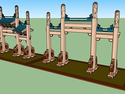 Chinese-style archway Tongji Bridge archway model