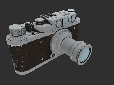 Vintage Digital Camera With Retro Design Leather Texture And Manual Dials 3d model