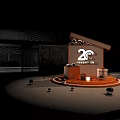 China Construction Tianzao 20th Anniversary Commemorative Stand with Decorative Elements 3d model
