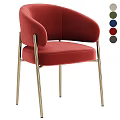 Modern Accent Chair With Beige Velvet Upholstery And Gold Metal Legs Multiple Color Options