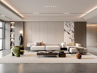 Modern Living Room Home Living Room Simple Living Room Coffee Table Floor Lamp Combination Sofa Minimalist Living Room 3d model