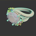 Modern Ring Diamond Ring 3d model