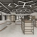 Modern XI Store Interior Showcase With New Products And Glass Display Windows