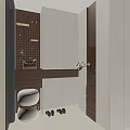 Modern Shoe Cabinet With Wooden And White Panels Mirror Shoe Stool And Hooks