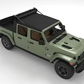 Light Green Jeep Gladiator Pickup Truck Exterior With Black Roof