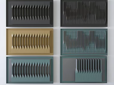 Modern Wall Decor Panels With Geometric Patterns And Diverse Color Finishes 3d model