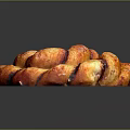 Delicious Swirled Braided Pastry With Red Berry Filling Glazed Surface And Toasted Nut Sprinkles