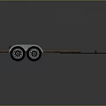 Flatbed Utility Trailer With Wooden Deck Metal Frame And Dual Wheels