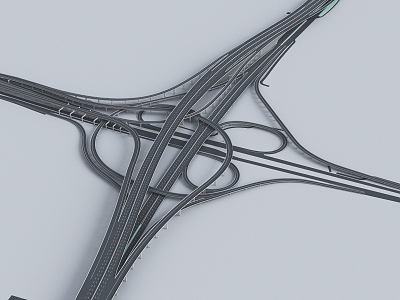 Interchange viaduct large interchange transportation hub 3d model