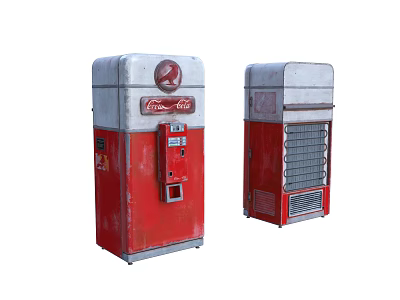 Vintage Coca Cola Commercial Vending Machines With Red Classic Design 3d model
