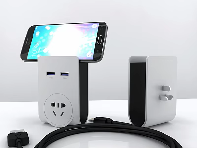 Practical Switch Panel With USB Charging Ports For Mobile Phone Charging And Cable Management 3d model