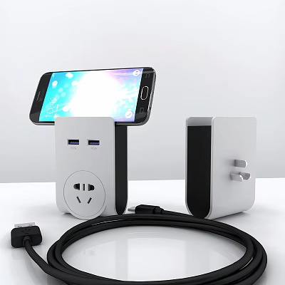 Practical Switch Panel With USB Charging Ports For Mobile Phone Charging And Cable Management 3d model