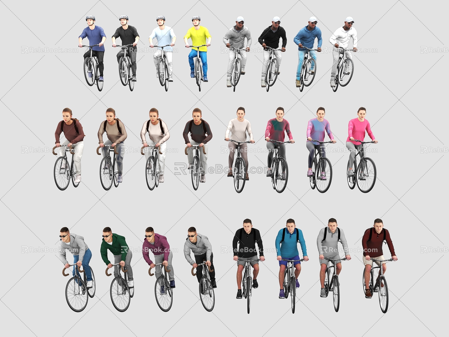 cycling man cycling woman cycling man cycling woman sport man sport woman 3d model