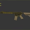 Tactical Rifle With Black Body Brown Grip And Stock Modern Design
