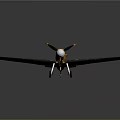 Vintage Military Airplane With Yellow Green Body Gray Wings And White Cross Markings