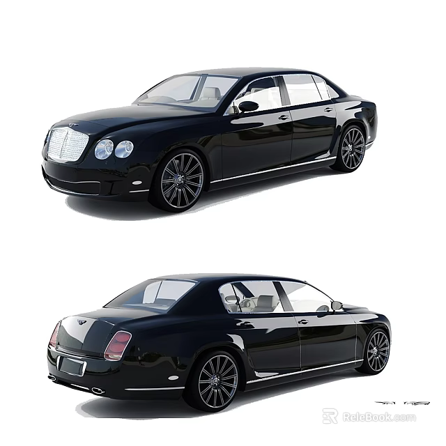 Luxury Black Sedan With Elegant Exterior Design Body Lines And Stylish Wheels 3d model 