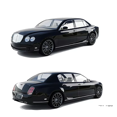 Luxury Black Sedan With Elegant Exterior Design Body Lines And Stylish Wheels 3d model
