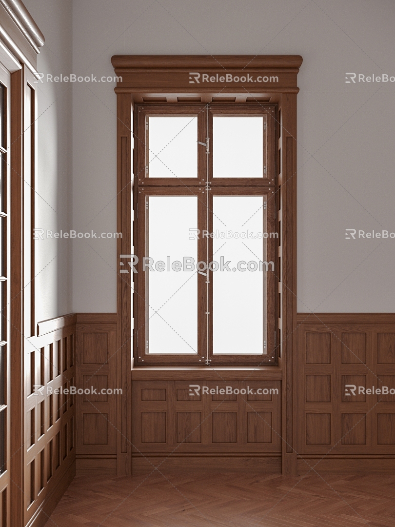 Middle Ancient Window Wooden Window Cover 3d model