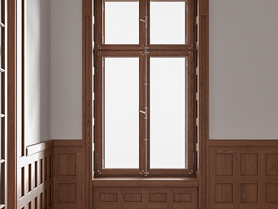 Middle Ancient Window Wooden Window Cover 3d model