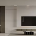 Modern Living Dining Room Interior With Sleek TV Wall And Dining Setup Design 3d model