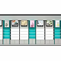 Beauty Product Store With Glass Display Cases Lipsticks And White Shelves