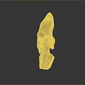 Golden Ancient Egyptian Game and Movie Character Statue With Unique Headdress Green Facial Decorations